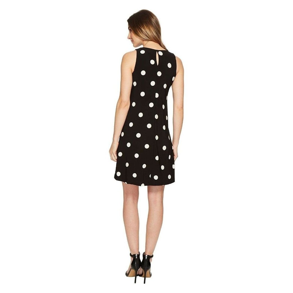 Polo Ralph Lauren Women’s Suzan Peninsula Dot Matte Dress (Black/Cream SZ 2) NEW - Picture 3 of 3